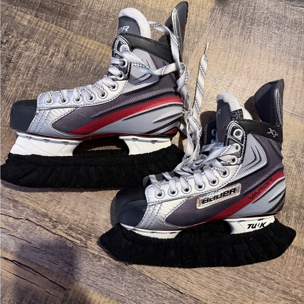 Bauer Kids Hockey Skates - Silver, Black, and Red